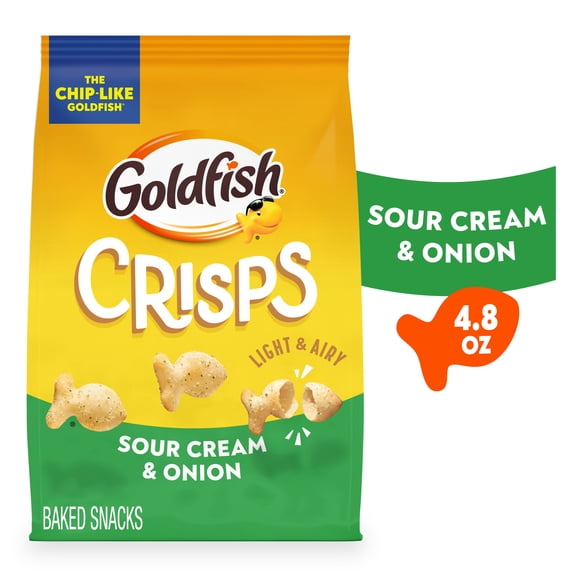 Goldfish Crisps Sour Cream & Onion Baked Chip Crackers, 4.8 Oz Bag