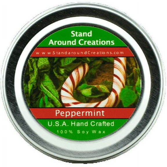 PEPPERMINT TIN 2-OZ. ALL NATURAL SOY CANDLE