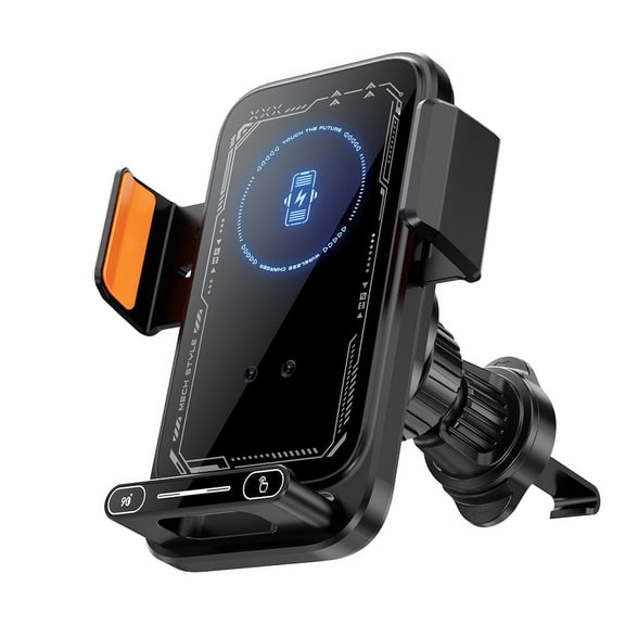 PEPWELL Automatic Sensing 15W Fast Wireless Car Charger Mount - Auto-Clamping, 360 Rotating, Built-In Battery, Palm Gesture Control Air Vent Phone Holder for All Smartphones