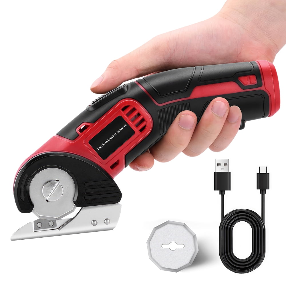 PEPWELL Electric Cutter Cordless - 240 RPM, 1/4” Capacity, Self-Sharpening Blade, Safety Lock & Dual-Trigger, 4V Rechargeable + Type-C for Plastic/Fabric/Crafters