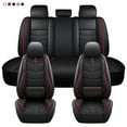thumbnail image 1 of PEPWELL Leather Car Seat Covers Full Set,  Automotive Seat Covers 5 Seats, Breathable Waterproof Full Wrapping Edge Seat Covers, Fit for Most Cars SUV and Most Sedans Hatchbacks Crossovers, 1 of 19