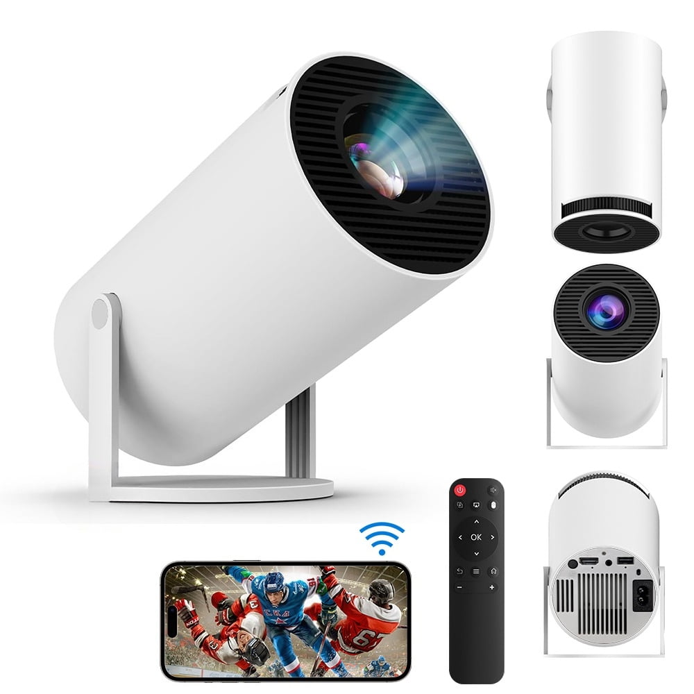 PEPWELL Portable Mini Projector - 720P Native FHD 4K Supported, WiFi 6 Bluetooth 5.2, Auto Keystone for Home Theater Outdoor