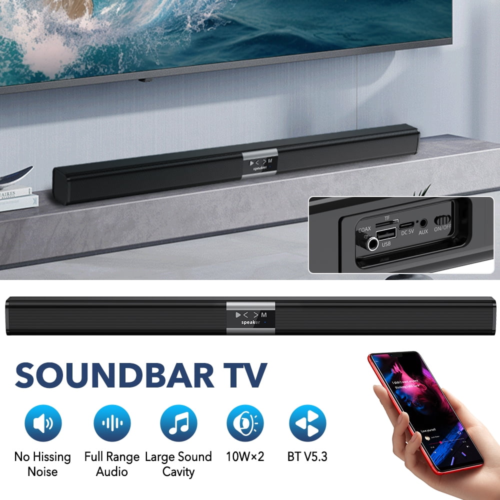 PEPWELL Sound Bar for TV, 32 Inch Bluetooth Soundbar Speakers Surround ...