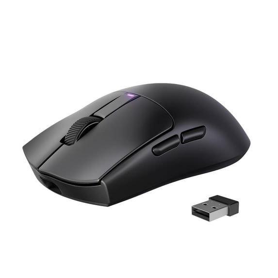 PEPWELL Superlight 62g Lightweight Wireless Gaming Mouse, Dual Macro Switches, 3-Mode (Wireless/USB-C/Bluetooth), Adjustable 12000 DPI, 5 Programmable Buttons - PC/Mac Compatible (Black)