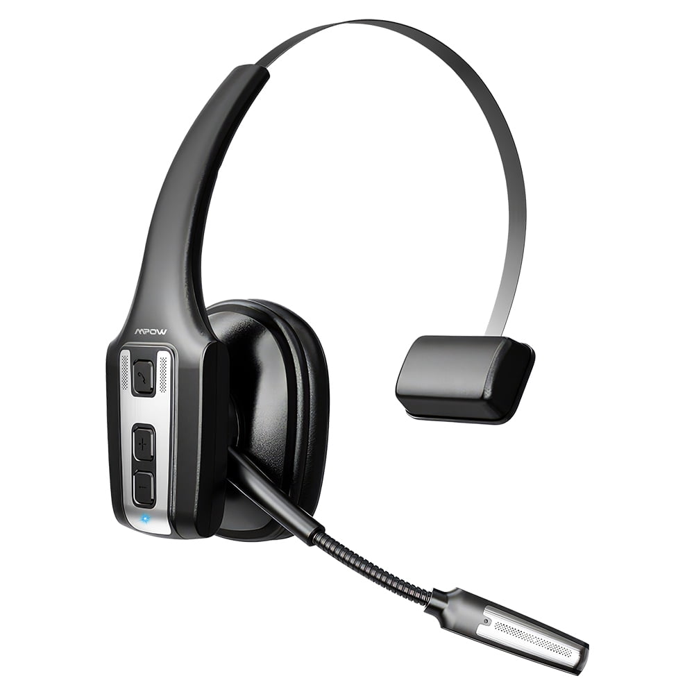 PEPWELL Trucker Bluetooth Headset, V5.3 Wireless Headset with Microphone,Dual ENC Noise Canceling, 60Hrs Working Time, Over Ear Bluetooth Headphone with Mute for Driver Office Call Center