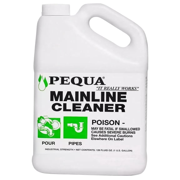 PEQUA INDUSTRIES Main Line Cleaner - Heavy-Duty Main Drain Opener for Drain Pipes, Sewer Lines and Septic Tanks, Dissolves Hairs and Organic Matter, Safe for All Septic Systems (1 Gallon (Pack of 1))