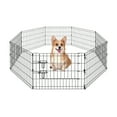 thumbnail image 1 of PEQULTI 30" Metal Dog Playpen 8-Panel (30" x 24") Foldable Pet Fence with Door for Indoor & Outdoor Use, 1 of 8