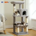 thumbnail image 1 of PEQULTI 45.7" Multi-Level Cat Tree Large Cat Tower Indoor with Condo and Hommock Light Gray, 1 of 11