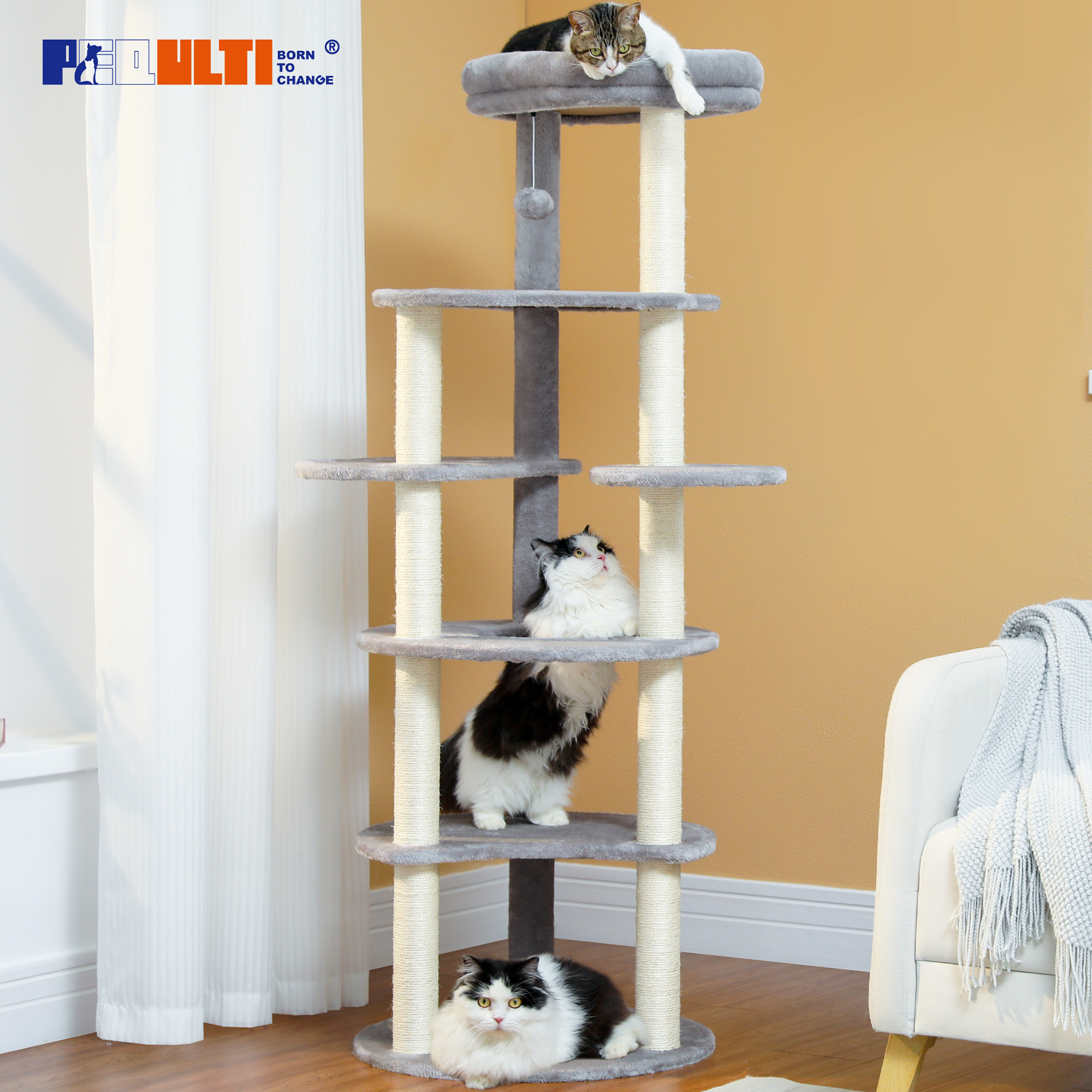 Cat Tree Tower Modern Wood Cat Tower Cat Tree Indoor Climbing Activity