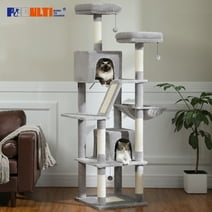 PEQULTI 71 " Cat Tree Tower for Large Cat Condo with Scratching Post Tall for Indoor, Gray