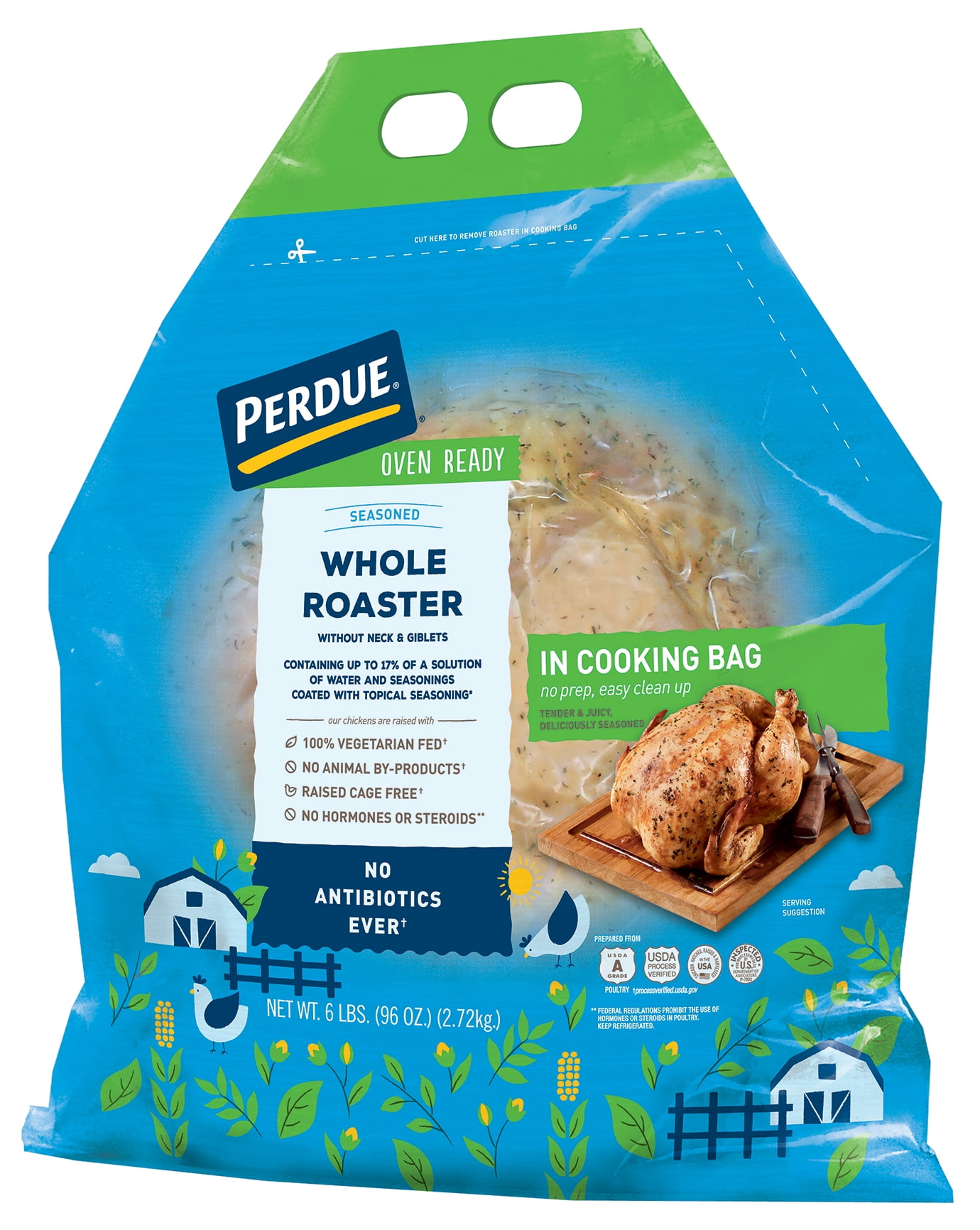 PERDUE Oven Ready Whole Seasoned Roaster, 6 lbs