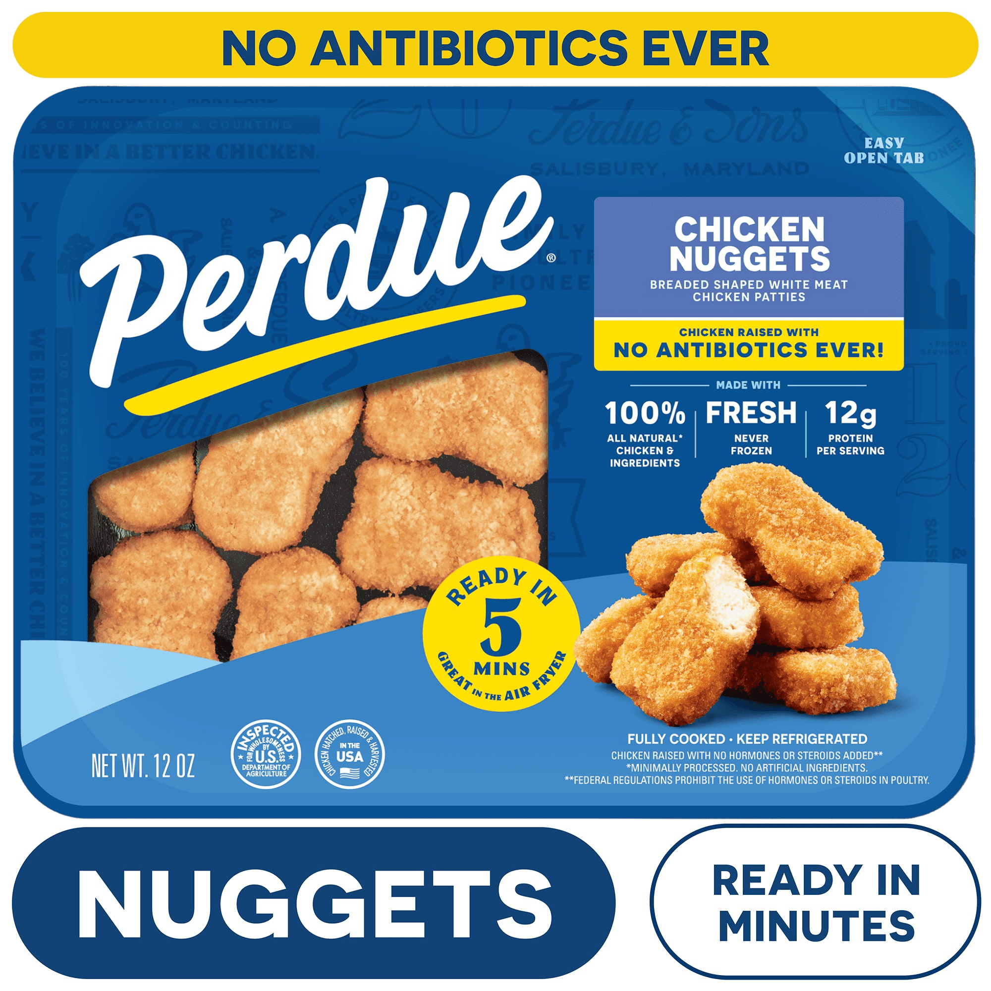 PERDUE® Refrigerated Breaded Chicken Breast Nugget Pieces, 12 oz. Tray