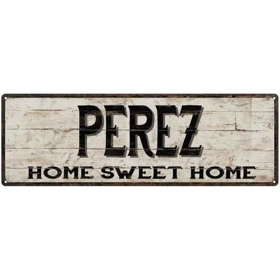 PEREZ Rustic Home Sweet Home Sign Gift 8x24 Metal Decor 108240084029