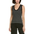 thumbnail image 1 of PERFECTWHITETEE womens  Rib Stripe U-Neck Tank, s, Black, 1 of 3