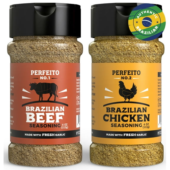 PERFEITO Beef & Chicken Seasoning Set, Gluten-Free, All-Natural, 2-Pack