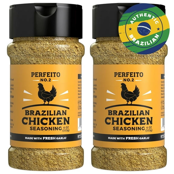 Authentic Brazilian Poultry Seasoning, Gluten-Free, Sugar-Free, No Preservatives, 2-Pack Jars – Perfeito