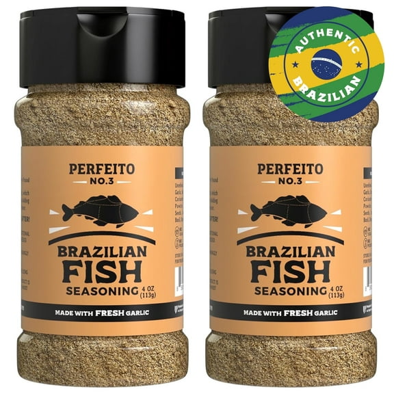 Authentic Brazilian Seafood & Fish Seasoning, Gluten-Free, Sugar-Free, No Preservatives, 2-Pack Perfeito