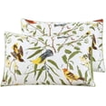 thumbnail image 1 of PERFEMET 100% Egyptian Cotton Pillowcase Set 1000 Thread Count Green Leaves with Birds Print Soft and Cozy Pillow Cases Set of 2 King Prints, 1 of 6