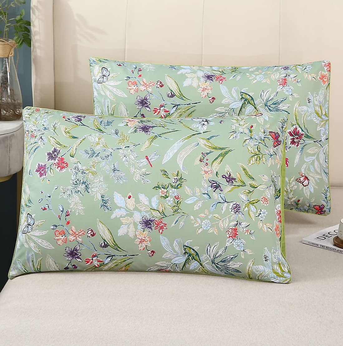 PERFEMET 100 Cotton Pillowcases 1000 Thread Count Pillow Cases Standard Size Pillow Cover Set