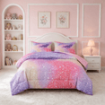 thumbnail image 1 of PERFEMET 3-Piece Bedding Set Twin Size for Girls Kids Teens,Purple Pink Gradient Tie-Dye Starlight Bedding Set for All Season, 1 of 7