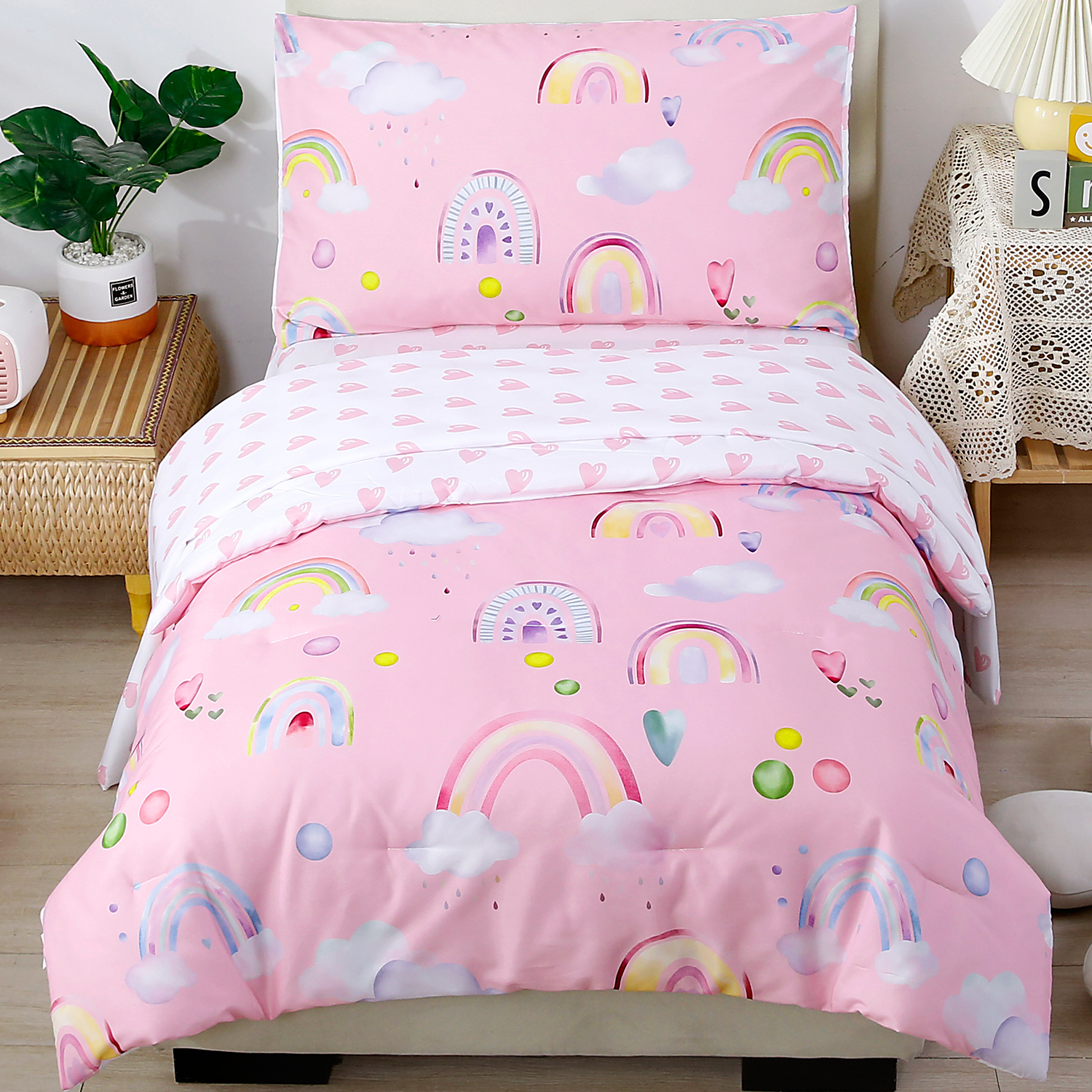 Disney Princess 4Piece Bedding Set, Toddler Bed, Friends Are Magic