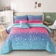 thumbnail image 1 of PERFEMET 6-Piece Twin Size Gradient Girl Comforter Set,Gradient Blue Pink Comforter with Solid Sheets,Tie Dye Kid Bedding Set for All Season, 1 of 8