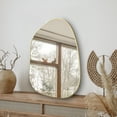 thumbnail image 1 of PERFNIQUE Irregular Wall Mirror Asymmetrical Mirror, 28''x20'' Golden Wood Framed Mirror for Bathroom Bedroom Living Room Entryway, 1 of 9