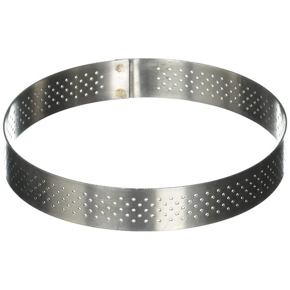 PERFORATED TART RING, Round, in Stainless Steel, 0.75-Inch high O 5-Inch