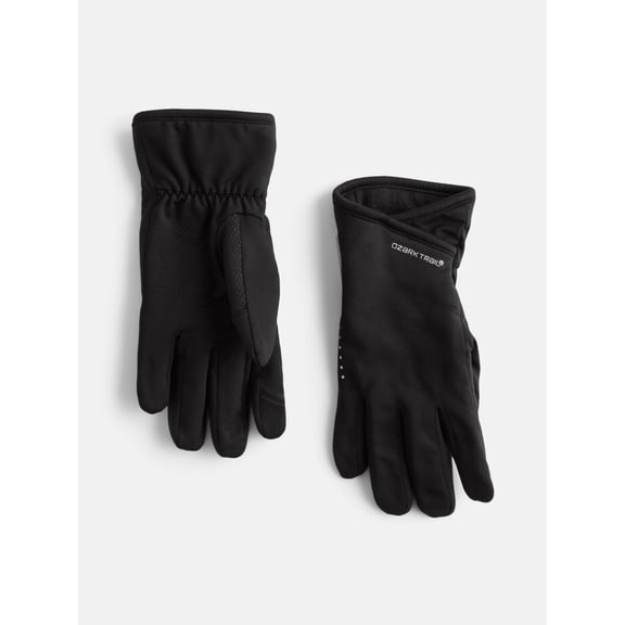 Ozark Trail Women's Ski Performance Gloves, Black Soot, S/M