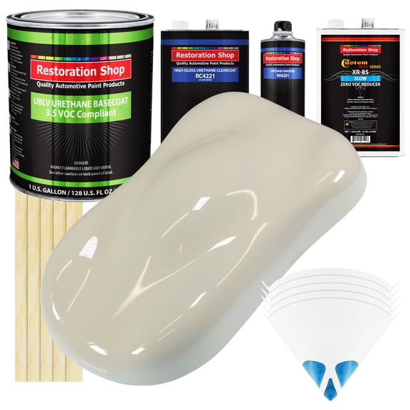 PERFORMANCE BRIGHT White Low VOC SLOW Paint Gal Kit URETHANE BASECOAT Clearcoat