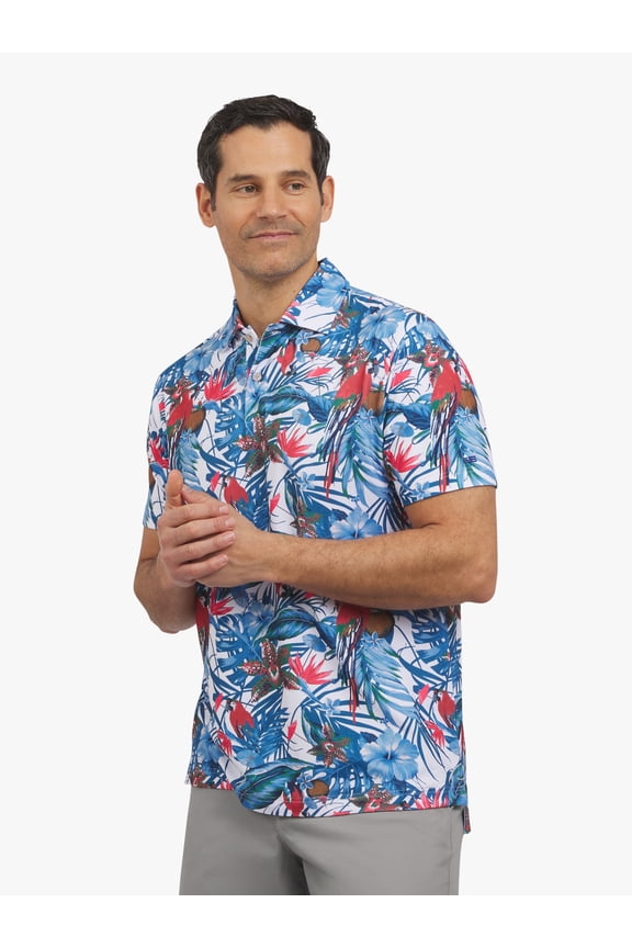 Men's and Big Men's Everyday Performance Printed Polo Shirt, Sizes S-3XL