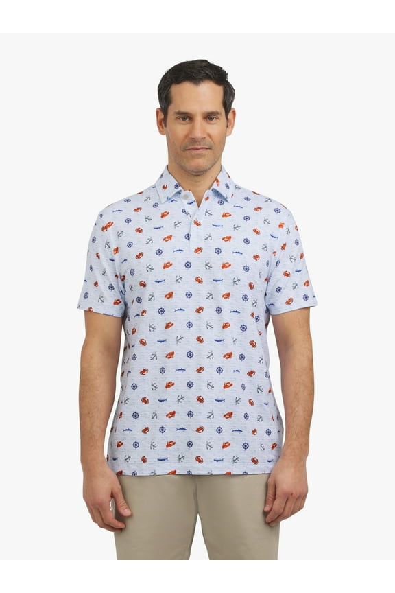 Men's and Big Men's Everyday Performance Printed Polo Shirt, Sizes S-3XL