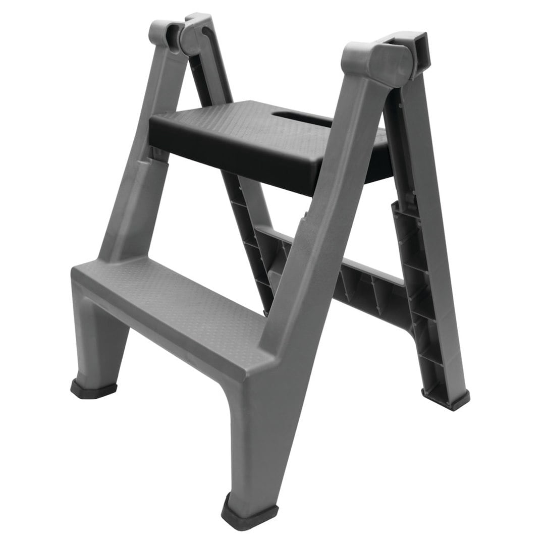 Performance Tool, Heavy Duty 2-Step Folding Ladder, 1 Ladder, Black ...