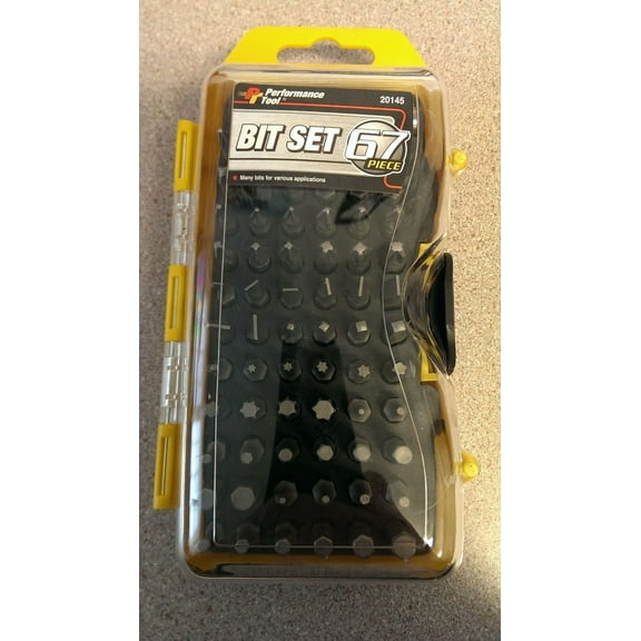 Performance Tool 20145 67-Piece Bit Set With Clear View Storage Case