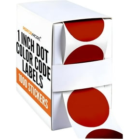 PERFORMORE 1 Inch Dot Matte Color Code Labels for Color Coding and Organization, Round Coloured Easy Peel Strong Self Adhesive Dot Stickers,1000 Stickers Per Roll, in Dispenser Box (Red)