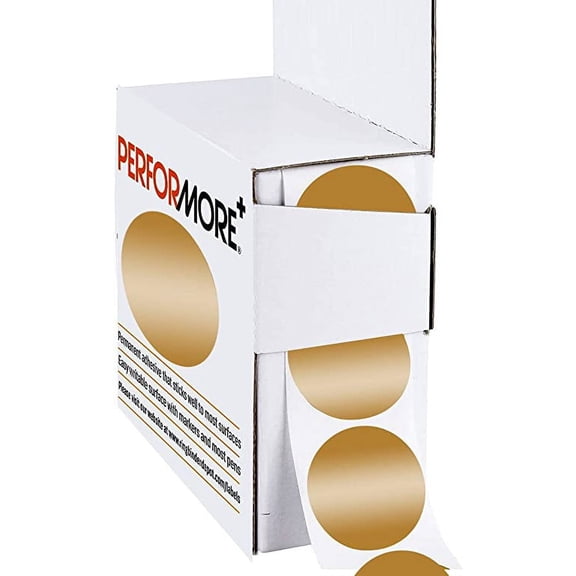 PERFORMORE 1 Inch Dot Matte Color Code Labels for Color Coding and Organization, Round Coloured Easy Peel Strong Self Adhesive Dot Stickers,1000 Stickers Per Roll, in Dispenser Box (Brown)