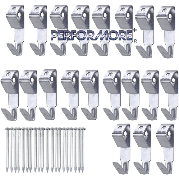 PERFORMORE 100 lbs Picture Frame Hangers, 20 Pack Heavy Duty Picture Hanger Hooks with Nails, Picture Hanging Hardware Kit for Home Office Decoration