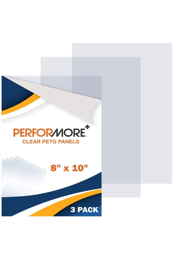 20 Pack of 8" x 10" PETG Sheet Plexiglass Panels - 0.04 inch Thick Clear Polystyrene Plastic Sheet Ideal for Crafting Projects, Picture Frames, Cutting and More with Protective Film