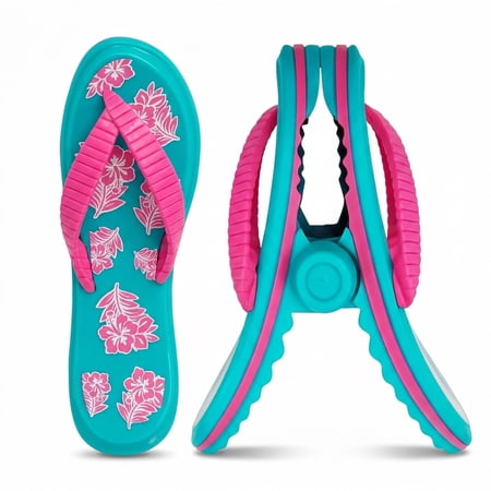 PERFORMORE Flip Flop Beach Towel Clips, Set of 2, Portable Towel Holder Clips
