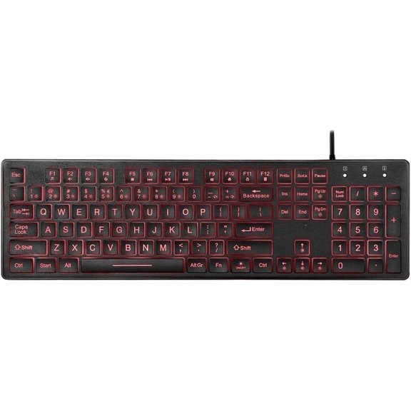 PERIBOARD-317RGB Wired Backlit Keyboard - Big Print Letter with Illuminated - English Layout
