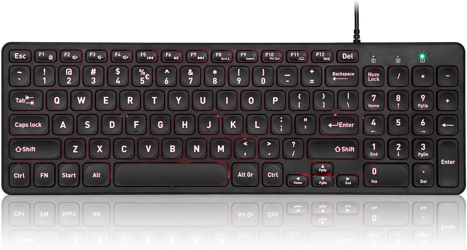 PERIBOARD-333RGB Wired Backlit Keyboard- X Type Scissor - Compact 14 ...
