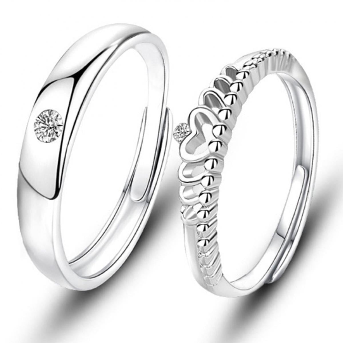 PERITANG 2pcs His and Hers Wedding Ring Sets Couples Engagement Rings ...