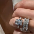 thumbnail image 1 of PERITANG 2pcs His and Hers Wedding Ring Sets Couples Engagement Rings Women and Men 925 Sterling Silver AAA Cubic Zirconia Jewelry Wedding Accessories, 1 of 4
