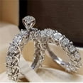 thumbnail image 1 of PERITANG 2pcs His and Hers Wedding Ring Sets Couples Engagement Rings Women and Men 925 Sterling Silver AAA Cubic Zirconia Proposal Atmosphere Elegant Bride Accessories, 1 of 7