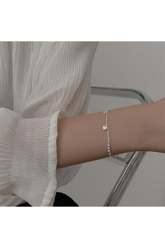 925 Sterling Silver Bracelets for Women, Fashion Adjustable Slider Unique S925 Bracelet Jewelry For Wedding Gifts