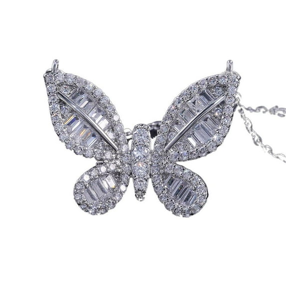 PERITANG Elegant Minimalist Zircon Cubic Zirconia 925 Sterling Silver Pendant Necklace For Women For Jewelry Lady For Casual Wear For Everyday Wear Jewelry With White Gift Box