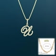 thumbnail image 1 of PERITANG Extra Paper Clip Chain A-Z Golden Cursive Initial Letter Necklace For Women | Cubic Zirconia Stone Alphabet Necklace w/ 18in+2in Extender Chain Birthday Gifts Anniversary Gift Best Valen, 1 of 4