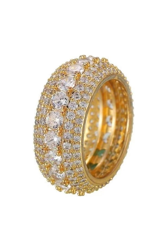 Fine Jewelry Synthetic Moissanite Rings For Men Pave Setting S925 Sterling Silver Rings Jewelry