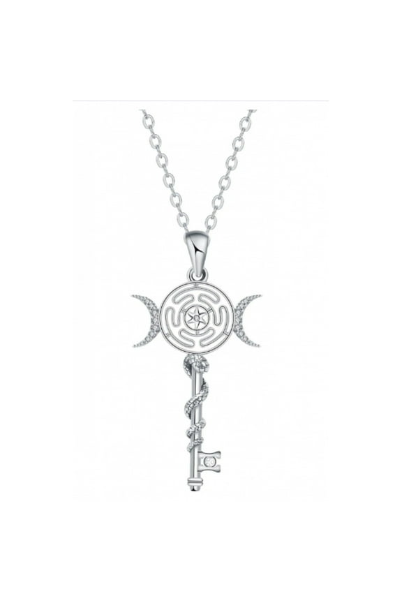 Goddess Necklace Collection 925 Sterling Silver Hecate's Key Goddess of Witchcraft Witches Jewelry for Woman Female