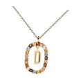 PERITANG Women's Letter D Initial 14K Yellow Gold-Plated Pendant Cable ...